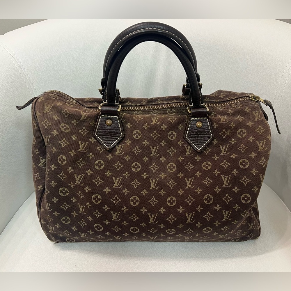 Louis Vuitton Brown Mini Lin Monogram Speedy